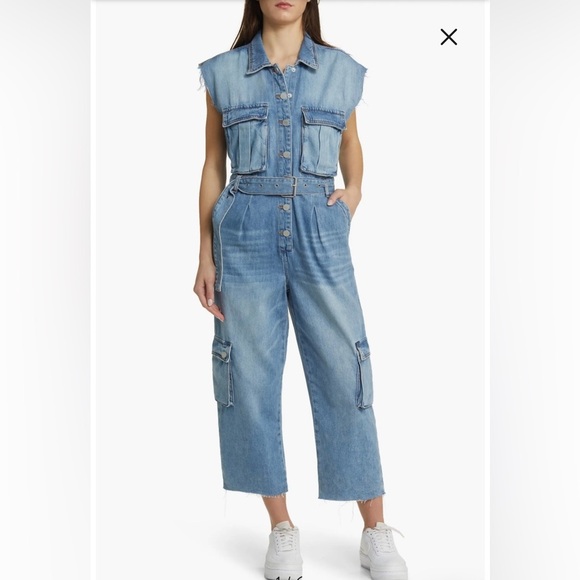 Blank NYC Denim - NWT BLANKNYC Sleeveless Denim Cargo Jumpsuit Size Small